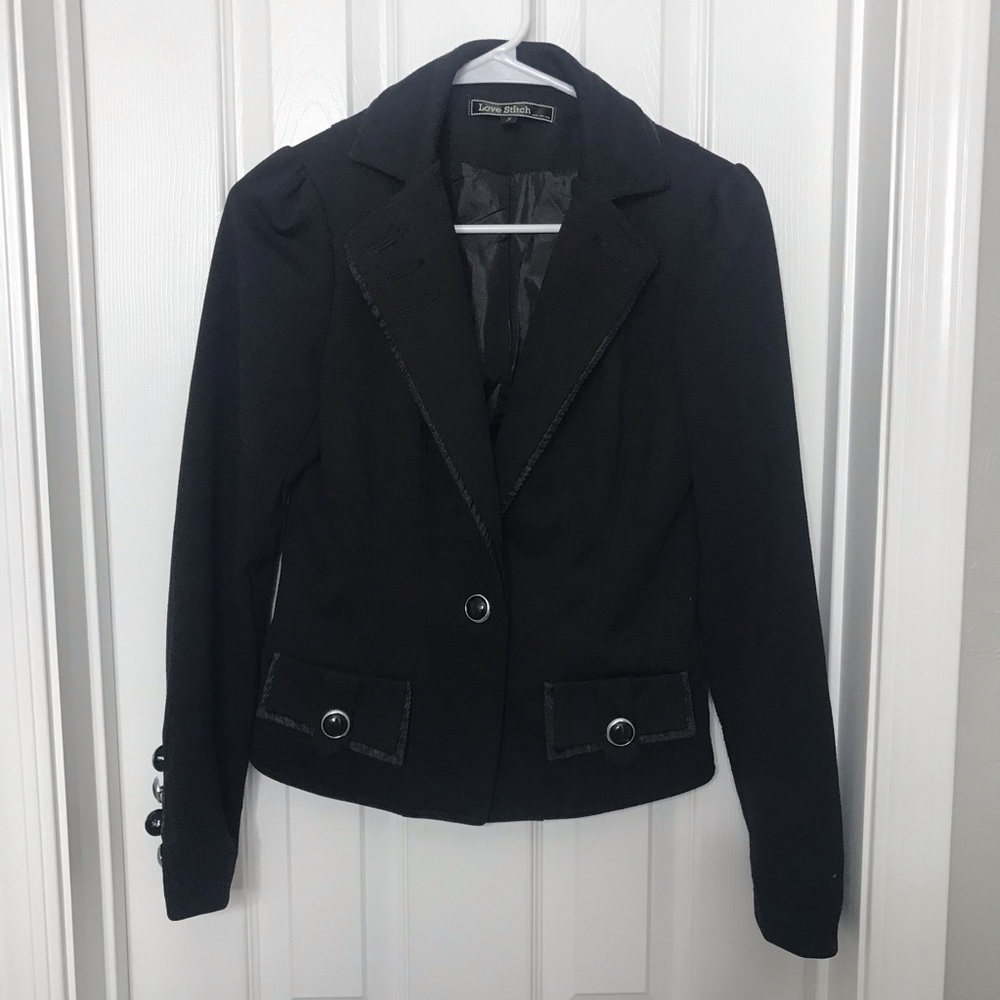 Love Stitch Black Button Blazer - Perfect!
